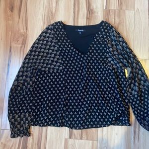 Sheer-Sleeve Top in Brushstroke Paisley Mix/ Madewell .